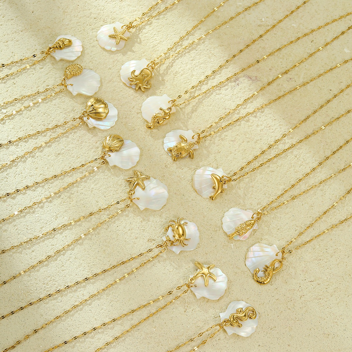 热销小众设计贝壳沙滩海洋系列吊坠项链